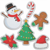 Kleurrijke kerst iconen sticker (Voorkant)