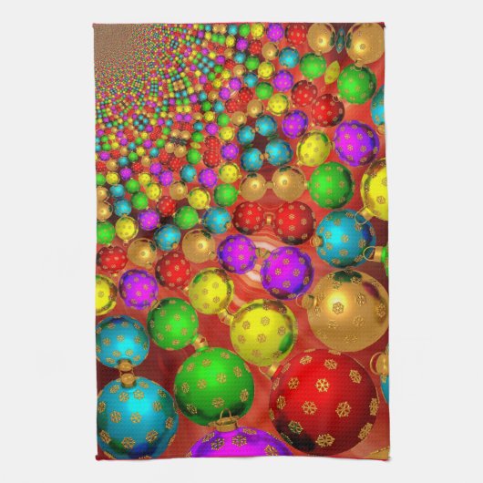 Kleurrijke Kerst Jamboree Theedoek (Verticaal)