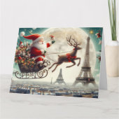 Kleurrijke kerst Kaart in een Parijse setting (Voorkant)