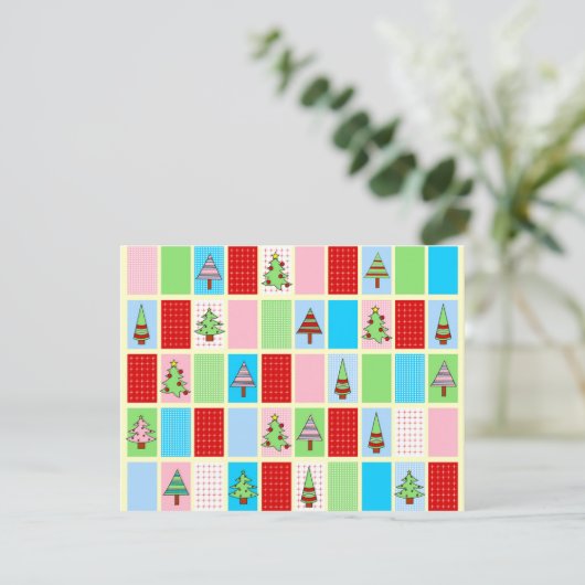 Kleurrijke kerst Kaart Notitiekaartje (Staand voorkant)