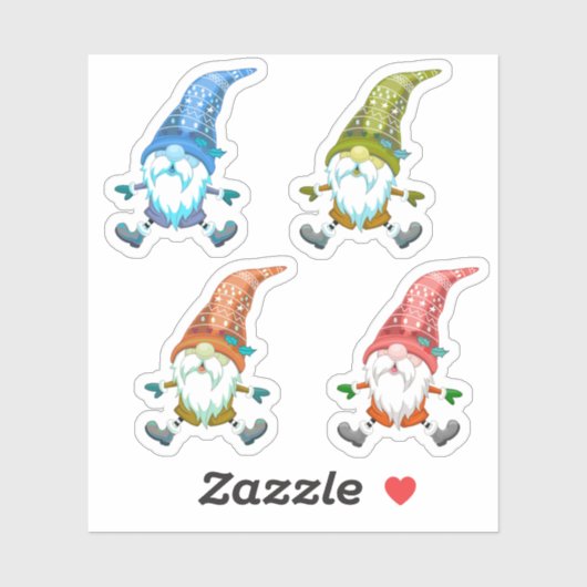 Kleurrijke kerst kabouter Vinyl stickers (Vel)