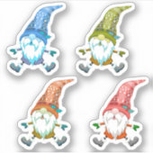Kleurrijke kerst kabouter Vinyl stickers (Voorkant)