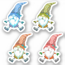 Kleurrijke kerst kabouter Vinyl stickers