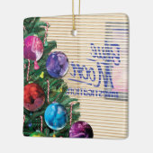 Kleurrijke Kerst Kantoor Art Keramisch Ornament (Links)