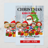 Kleurrijke Kerst Kinder Uitnodiging Kaart (Voorkant / Achterkant)