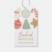 Kleurrijke Kerst Koek Vakantie Cadeaulabel (Voorkant)