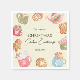 Kleurrijke Kerst Koekjesruil Feestje Servet