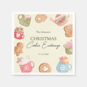 Kleurrijke Kerst Koekjesruil Feestje Servet