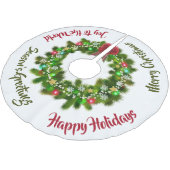 Kleurrijke Kerst krans lichten aangepaste bericht Kerstboom Rok (Gekanteld)