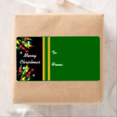 Kleurrijke Kerst Lichte Rand Etiket (Insitu)