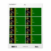 Kleurrijke Kerst Lichte Rand Etiket (Full Sheet)