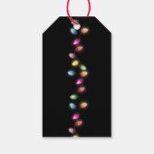 Kleurrijke Kerst Lichten Monogram Gift Labels Cadeaulabel (Achterkant)