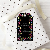 Kleurrijke Kerst Lichten Monogram Gift Labels Cadeaulabel