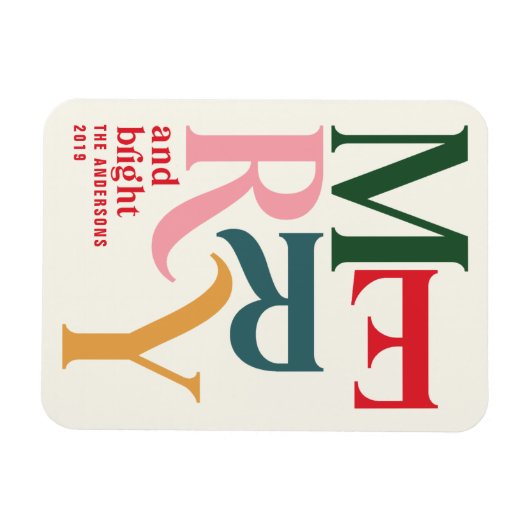 kleurrijke  kerst magneet (Horizontaal)