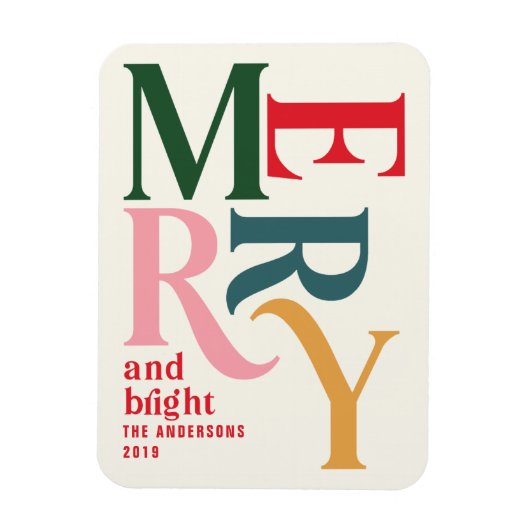 kleurrijke  kerst magneet (Verticaal)