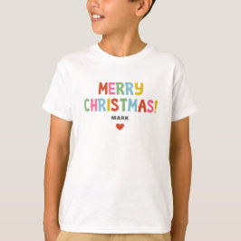 Kleurrijke Kerst Matching Familie Jongens T-shirt