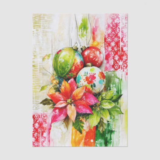Kleurrijke Kerst Mixed Media FP5R Decoupage Tissuepapier (Voorkant)