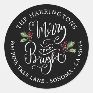 Kleurrijke Kerst Naam Retouradres Labels