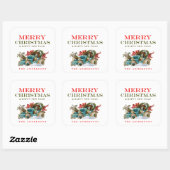 Kleurrijke Kerst Naam Voertuig Prettig Kerstfeest Vierkante Sticker (Vel)