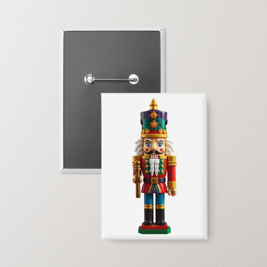 Kleurrijke kerst notenkraker Speelgoed Button (Voorkant / Achterkant)