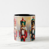 Kleurrijke kerst notenkrakers tweekleurige koffiemok (Center)