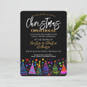 Kleurrijke Kerst Open Huis Kaart (Staand voorkant)