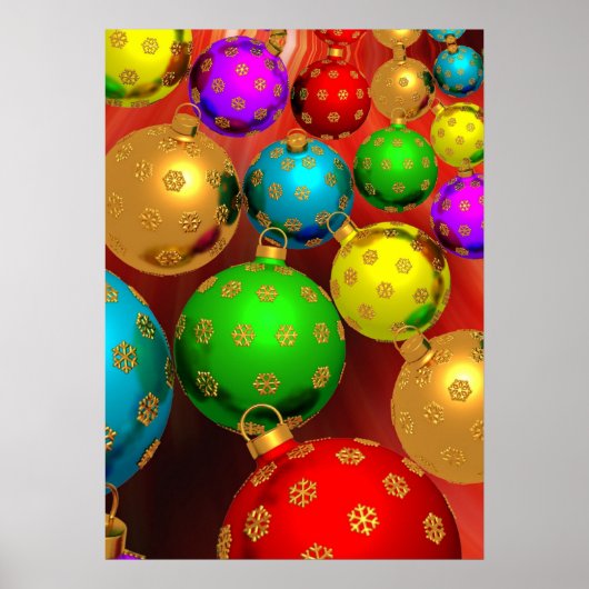 Kleurrijke Kerst Ornament Jamboree Poster (Voorkant)