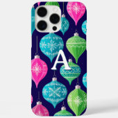 Kleurrijke Kerst Ornamente Monogram Case-Mate iPhone Case (Achterkant)