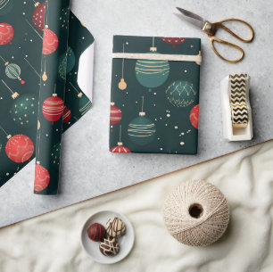 Kleurrijke Kerst Ornamenteer Patroon Cadeaupapier