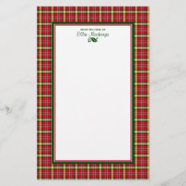 Kleurrijke Kerst Plaid Gepersonaliseerd Briefpapier