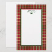 Kleurrijke Kerst Plaid Gepersonaliseerd Briefpapier (Voorkant / Achterkant)