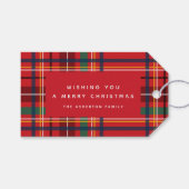 Kleurrijke kerst plaid rode vakantie gepersonalise cadeaulabel (Voorkant (Horizontaal))