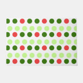 Kleurrijke Kerst Polka Stippen Deurmat (Voorkant)