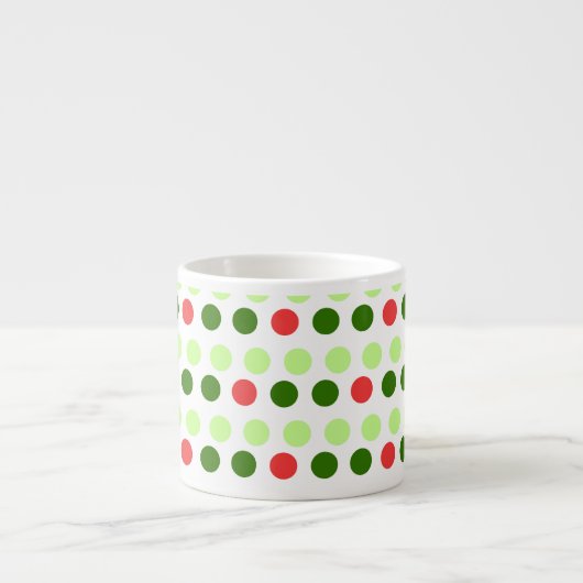 Kleurrijke Kerst Polka Stippen Espresso Kop (Voorkant)