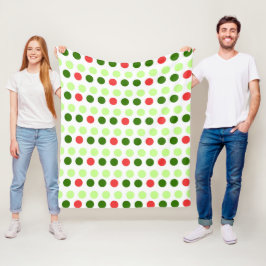 Kleurrijke Kerst Polka Stippen Fleece Deken