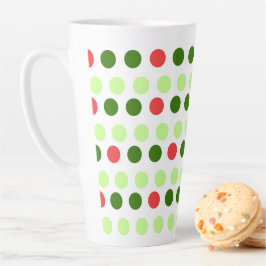 Kleurrijke Kerst Polka Stippen Latte Mok