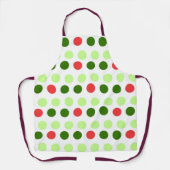 Kleurrijke Kerst Polka Stippen Schort (Voorkant)