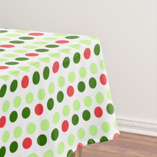 Kleurrijke Kerst Polka Stippen Tafelkleed (Voorbeeld)
