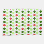 Kleurrijke Kerst Polka Stippen Theedoek (Horizontaal)