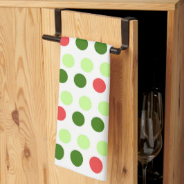 Kleurrijke Kerst Polka Stippen Theedoek