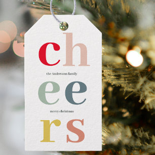 Kleurrijke Kerst Prettige Feestdagen Cadeaulabel