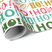 Kleurrijke Kerst Rood Groen Goud HO! HO! HO! Cadeaupapier (Rol Hoek)