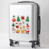 Kleurrijke Kerst Set Sticker (Koffer)