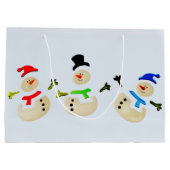 Kleurrijke kerst sneeuwpop parade large cadeautasje (Achterkant)