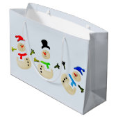 Kleurrijke kerst sneeuwpop parade large cadeautasje (Achterkant Gekanteld)