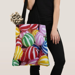 kleurrijke kerst snoepjes tote bag