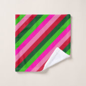 Kleurrijke Kerst Strepen Bad Handdoek (Wasdoekje)
