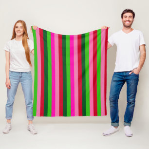 Kleurrijke Kerst Strepen Fleece Deken