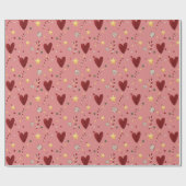 Kleurrijke Kerst Thema Patroon Roze Achtergrond Cadeaupapier (Vlak)