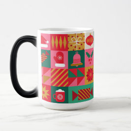 Kleurrijke Kerst Thema Raster Van Vakantie-Iconen Magische Mok